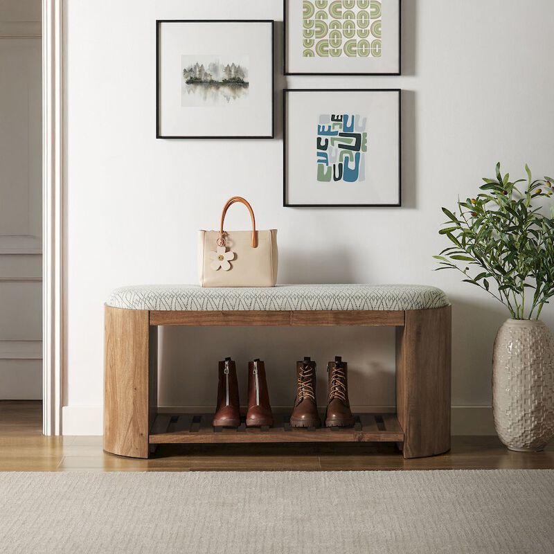 Ashby 45" Geometric Upholstered Bench image number 6
