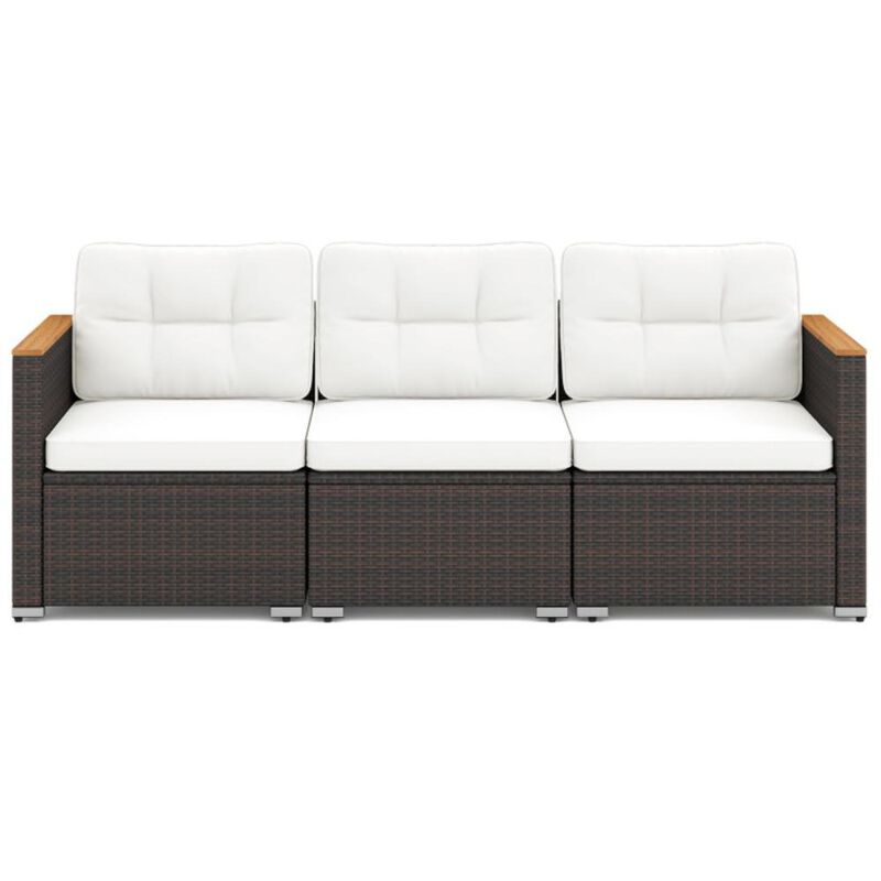 Hivvago 3-Seat Patio Couch Sofa with Deep Seating and Cushion