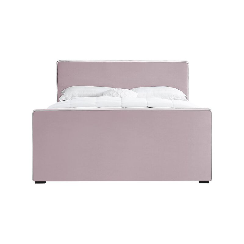 Meridian Furniture Dillard Pink Velvet Full Bed