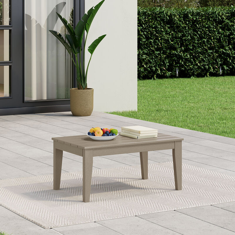 WestinTrends Low Outdoor HDPE Patio Rectangle Coffee Table