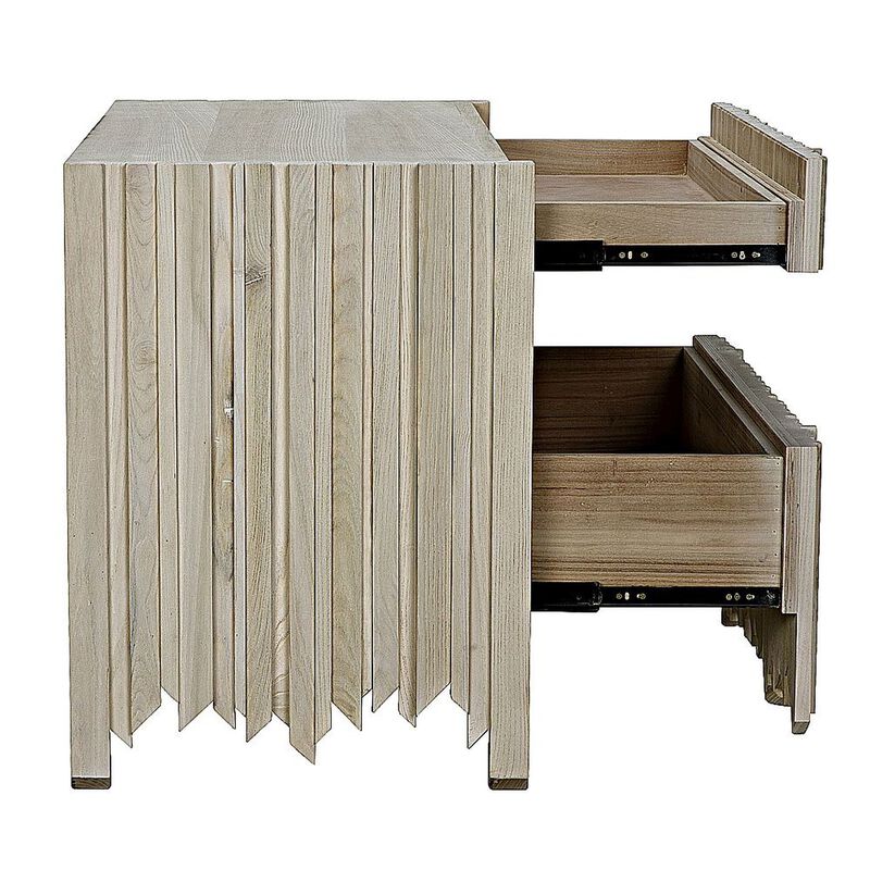 Desdemona 3 Drawer Chest, Bleached Elm