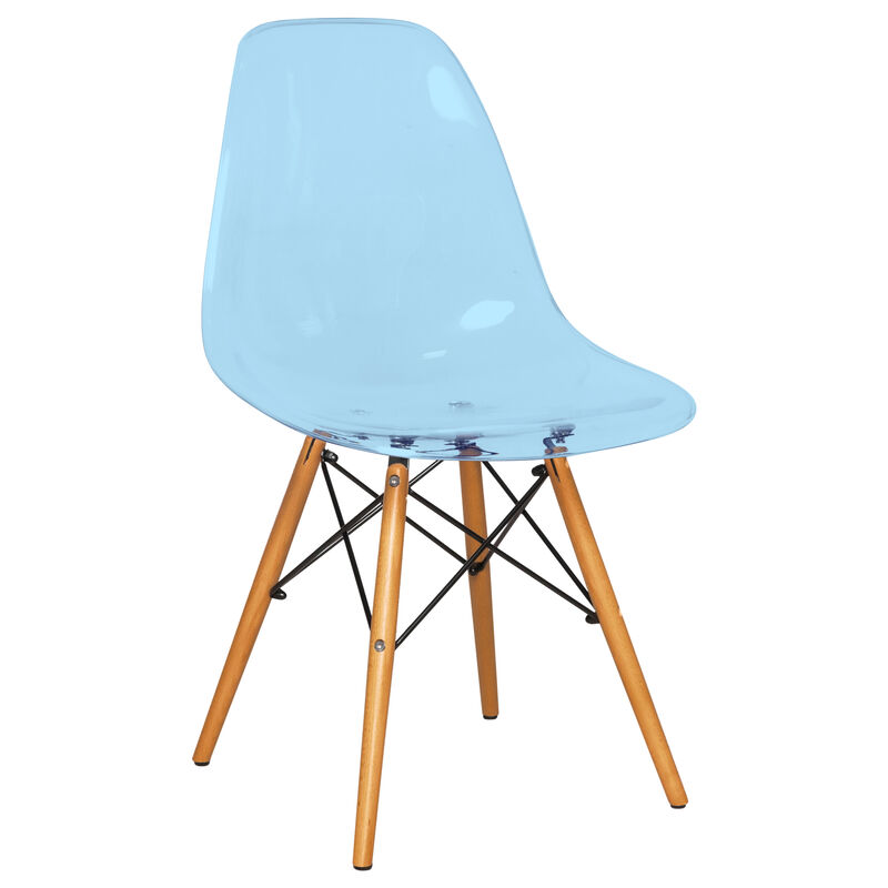 LeisureMod Dover Plastic Molded Dining Side Chair