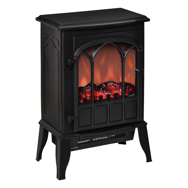 Black Home Heating: Modern Freestanding Electric Fireplace Heater