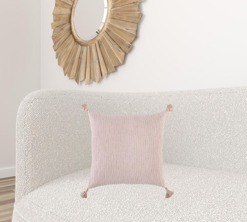 Homezia Blush Solid Tonal Abstract Stripe Throw Pillow image number 6
