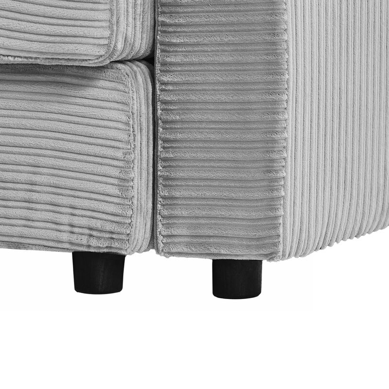 Merax Modern Style Single Sofa Couch with A Movable Ottoman