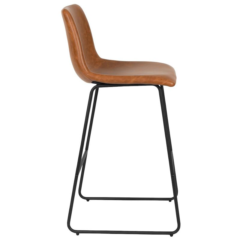 Flash Furniture 30 Inch LeatherSoft Bar Height Barstools in Light Brown, Set of 2 image number 7