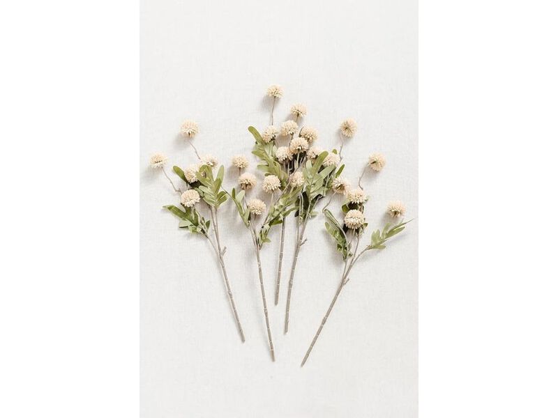 5 Piece Beige Artificial Mum Flower Stems Wedding Centerpiece Decor image number 2