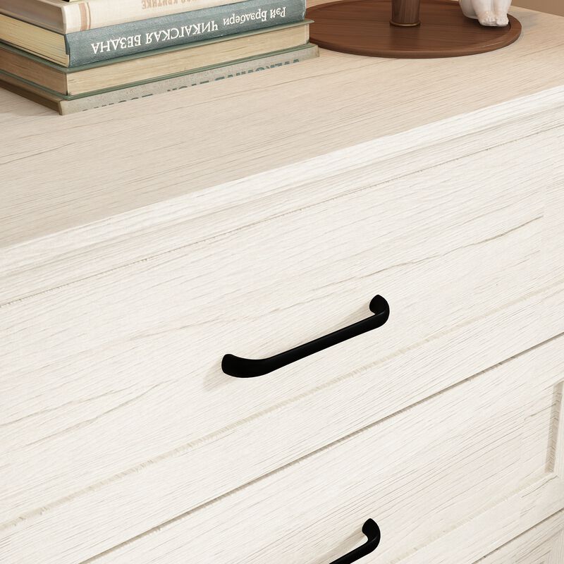 FUFU&GAGA 8-Drawer Dresser, Wide Wooden Storage Chest with Metal Handles, Large Capacity Organizer for Bedroom， (54.6" W x 33.1" H x 15.7" D),Rustic White