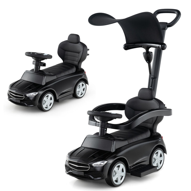 3 in 1 Toddler Ride On Push Car with Canopy Sliding Function and Stroller image number 3