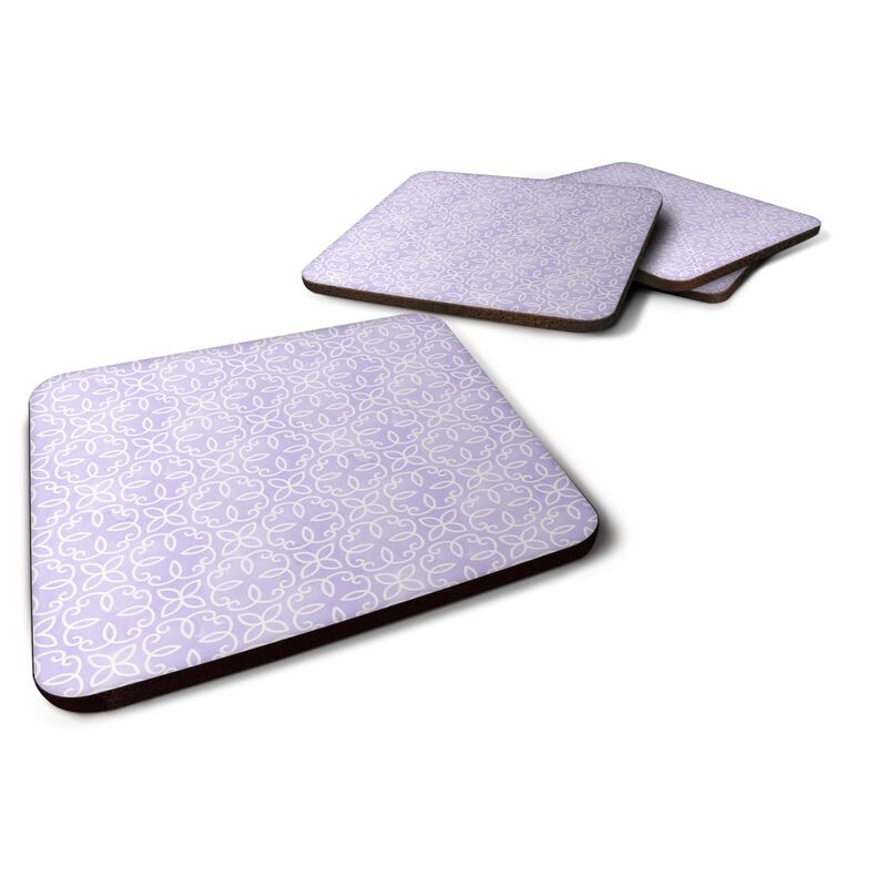 Caroline's Treasures Gemoetric Circles on Purple Watercolor Decorative coasters, 3.5, Multicolor