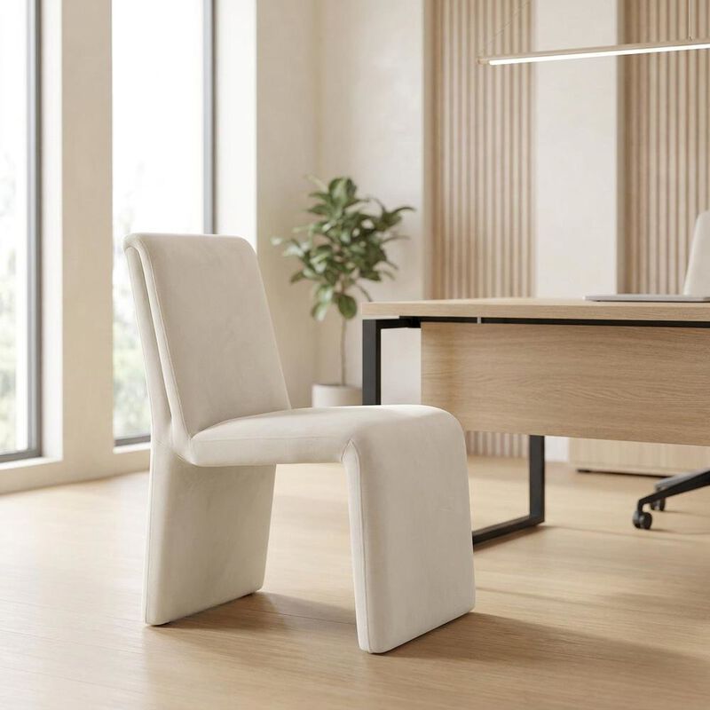Upholstered Performance Velvet Dining Side Chair, Chocolate image number 5
