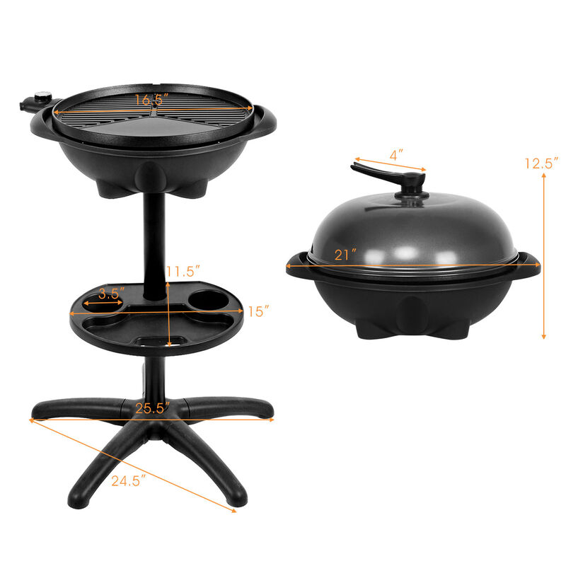 Portable Outdoor Electric BBQ Grill with Removable Stand for Easy Installation