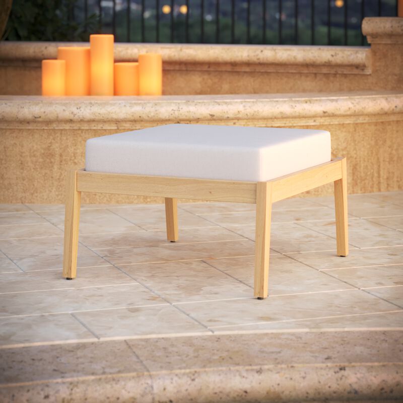 Forever Patio Sunbrella Canvas Natural White 25 x 25 x 5 Ottoman Cushion