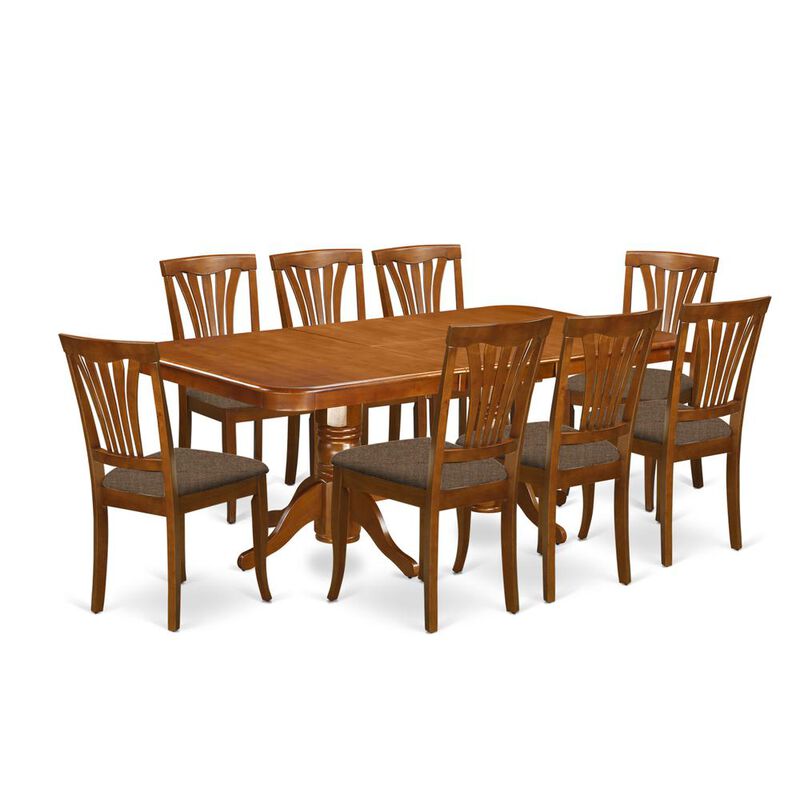 East West Furniture 9 PC Dining room set-Dining Table and 8 Dining Chairs