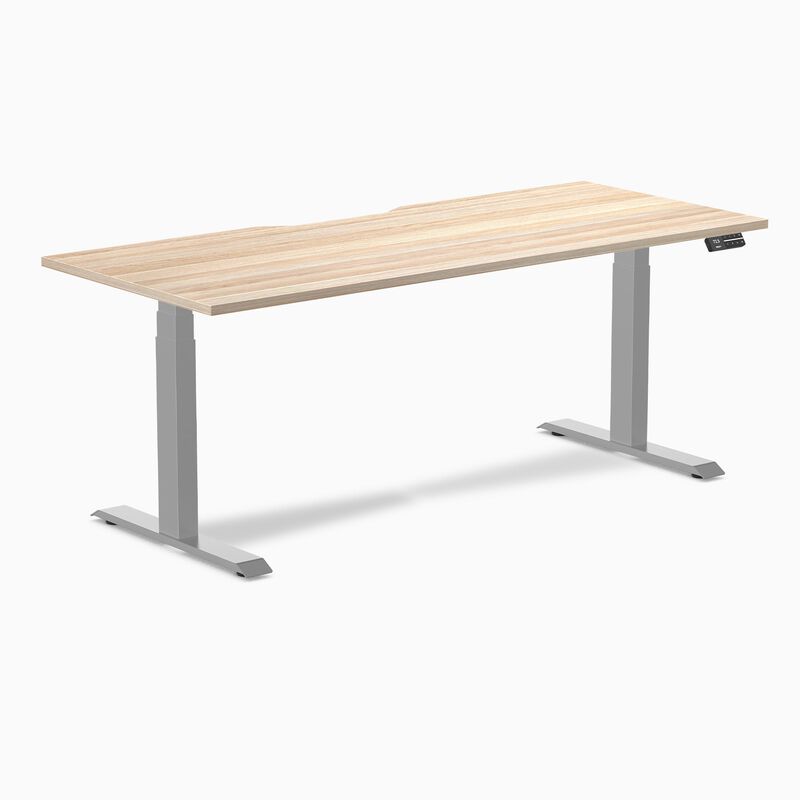 Desky Dual Scalloped Laminate Sit Stand Desk image number 0
