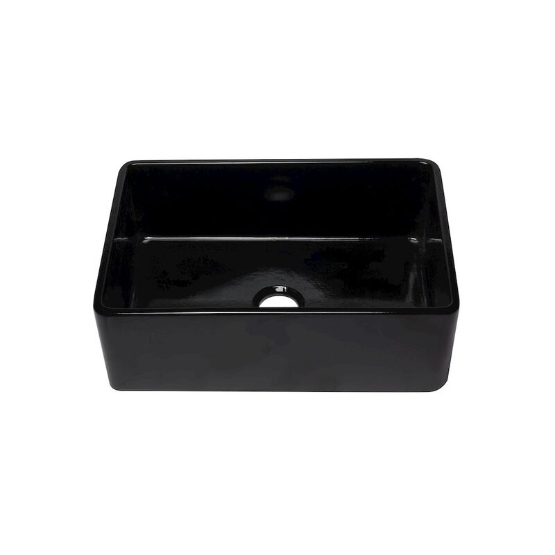 ALFI brand 30 inch Black Reversible Single Fireclay Farmhouse Kitchen Sink