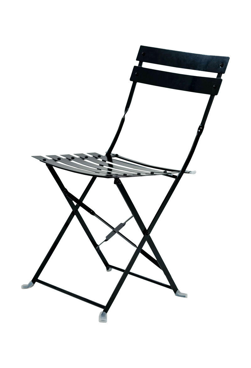 HomeRoots Set of Two Black Aluminum Outdoor Folding Dining Chairs image number 0