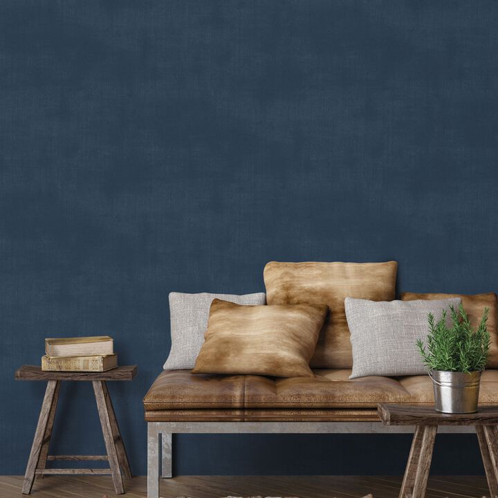 Atmosphere Metallic Linen Blue Wallpaper G78252