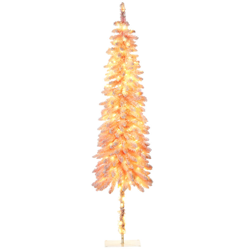 BreeBe 7FT Pre-Lit Pencil Christmas Tree with Downswept Branches image number 0