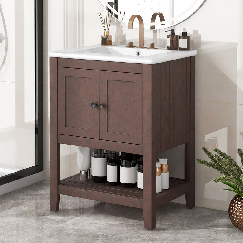 Merax Modern Sleek Bathroom Vanity with Sink