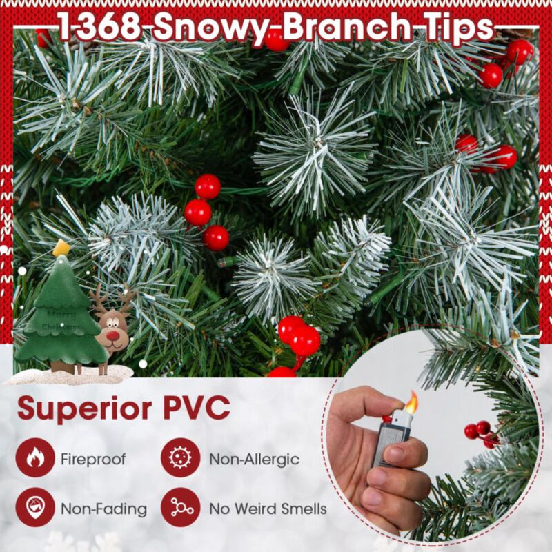 Hivvago Hinged Christmas Tree with PVC Branch Tips and Warm White LED Lights
