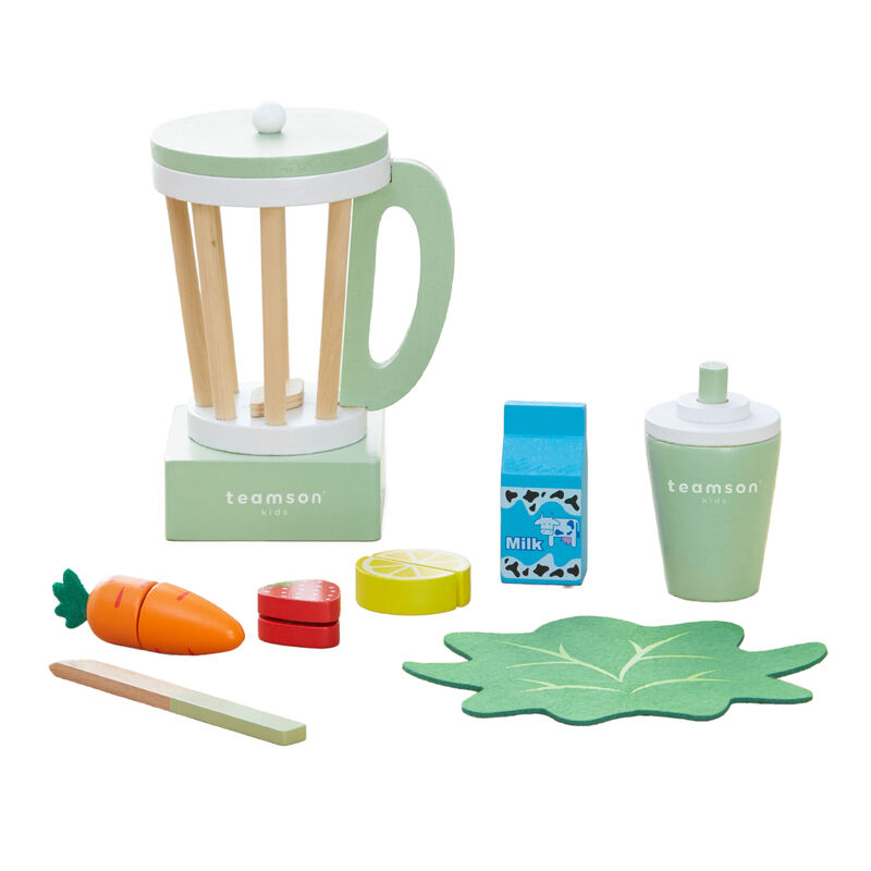Teamson Kids 10-Piece Wooden Toy Toaster and Pretend Play Food Set, Green Set with Pretend Bread, Knife and Plate for Interactive Play, Little Chef Frankfurt image number 0