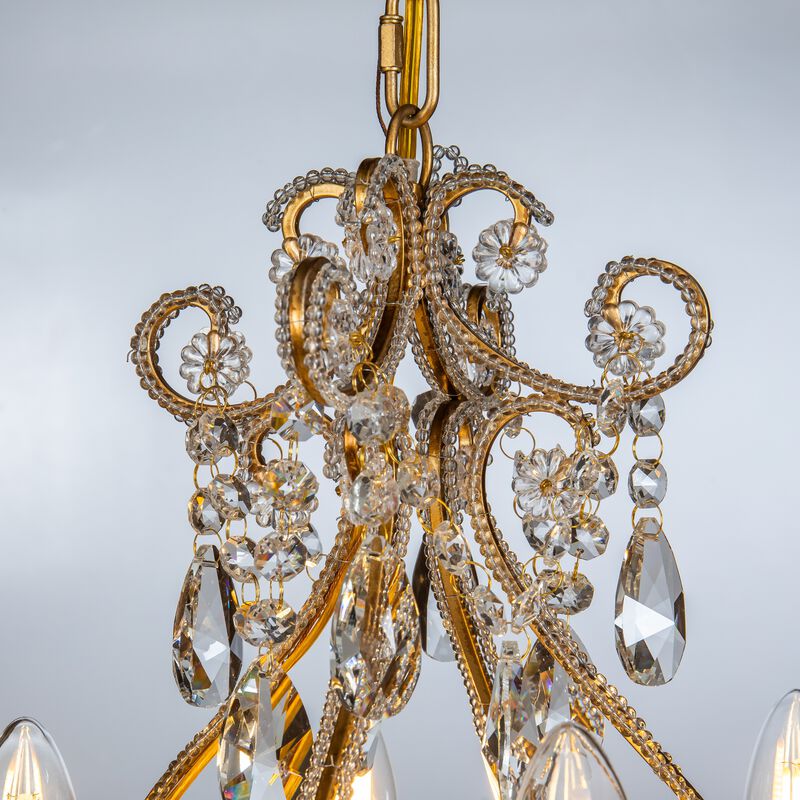 4-Light 16" Glam Tierd Flush Mount With Crystal Accents image number 4