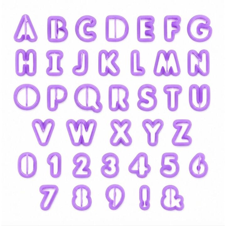 Pack of 40 Alphabet Number Fondant Cutters