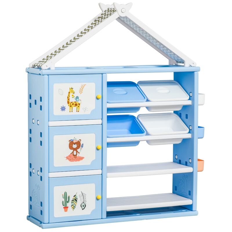 Blue Kids' Storage: Toy Organizer with Shelves, Cabinets, and Baskets