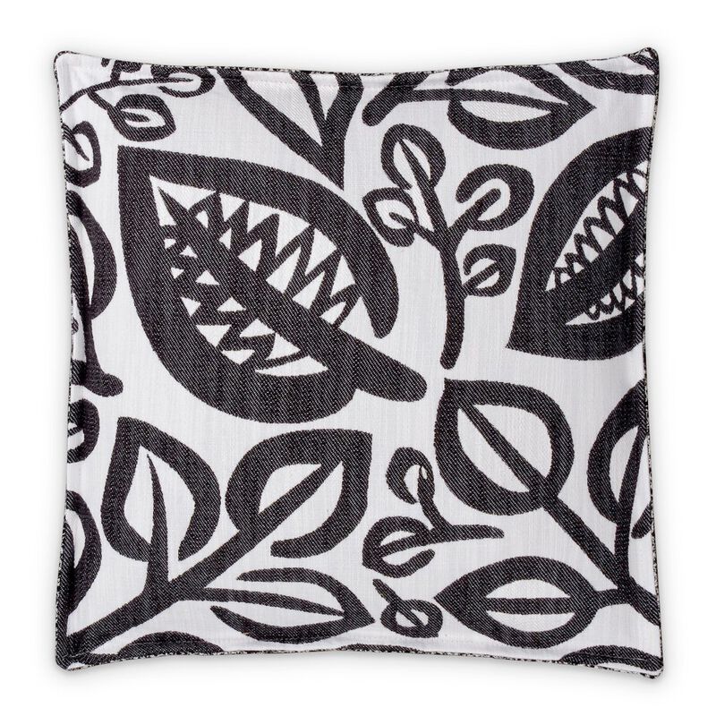 Michael Amini Uptown Downtown Zest 18 Square Box Throw Pillow, Set of 2 - Black/White