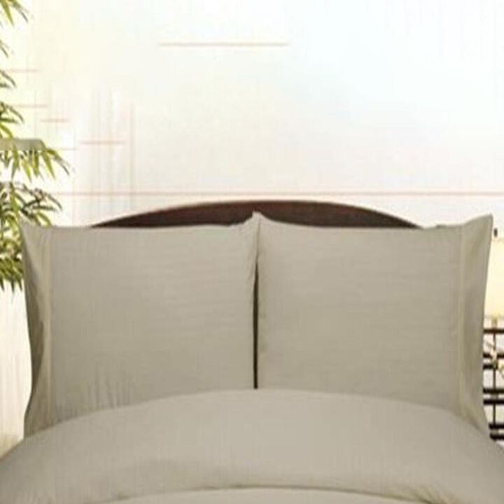 Plazatex Embossed Dobby Stripe Microfiber Comforter Bed In A Bag Set - Queen 86x86", Gray