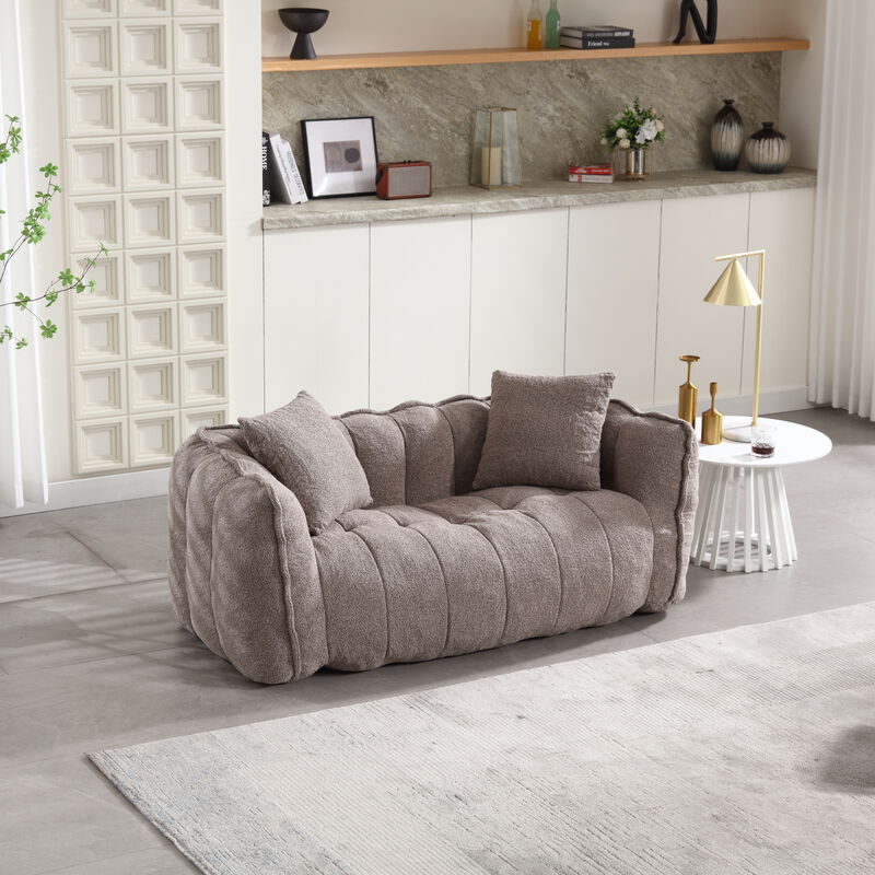 Merax Chenille Lazy Bean Bag Loveseat for Living Room.