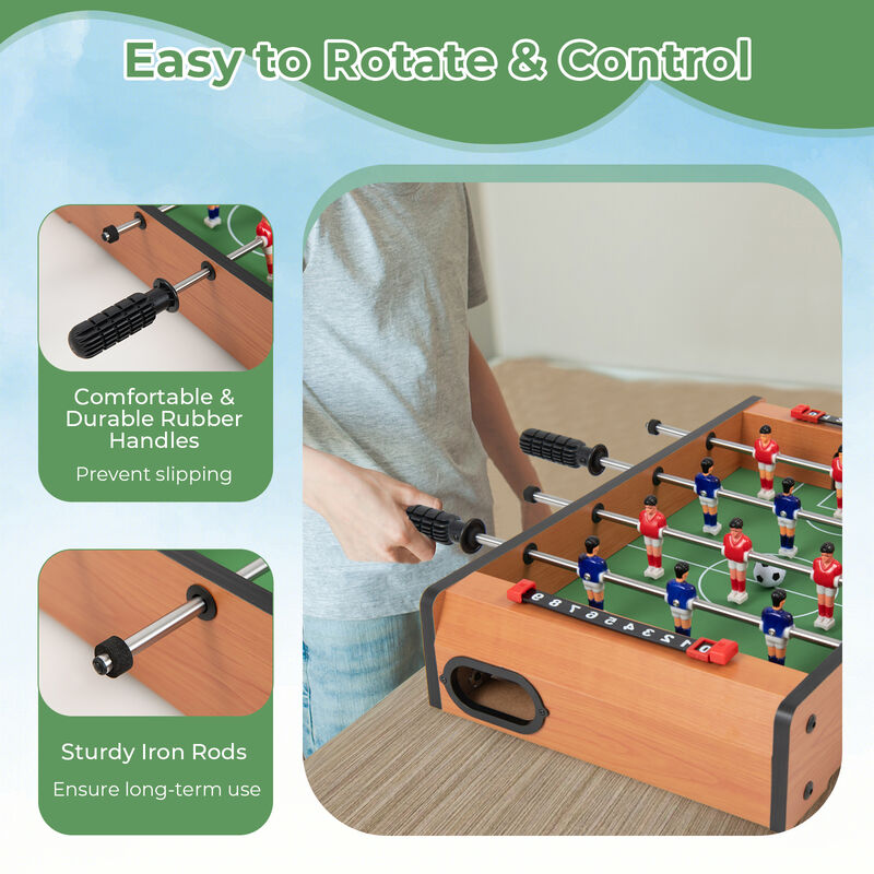Competition Soccer Foosball Table for Indoor Home Game Room and Recreation-Light Brown image number 5