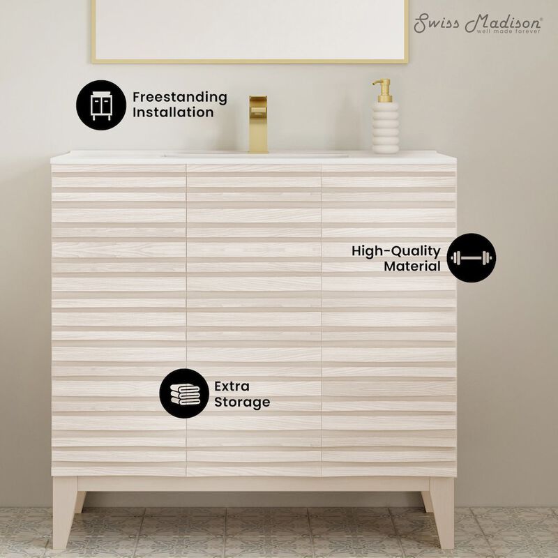 Cascade 36" Freestanding Bathroom Vanity with Sink Top image number 1