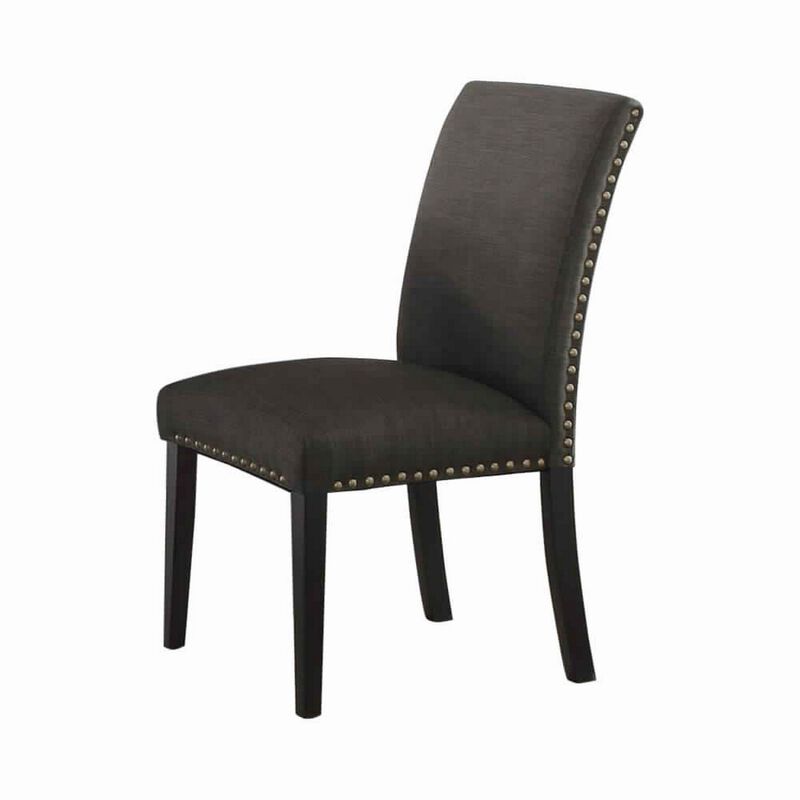 Set Of Two Wooden Frame Dining Chair, Ash Black-Benzara