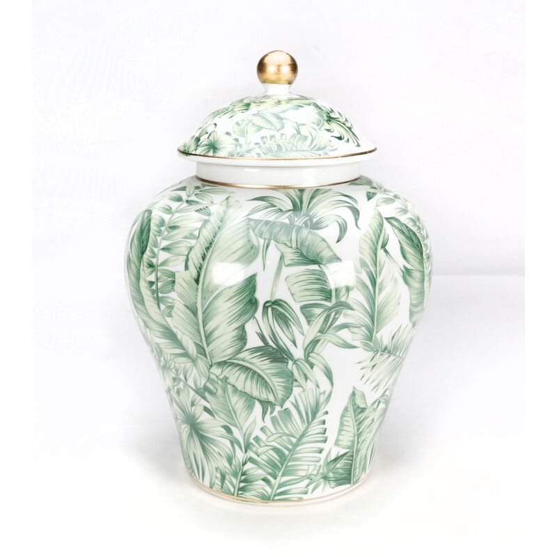 Aai Tropical Leaf 14 Ginger Jar, Green image number 0