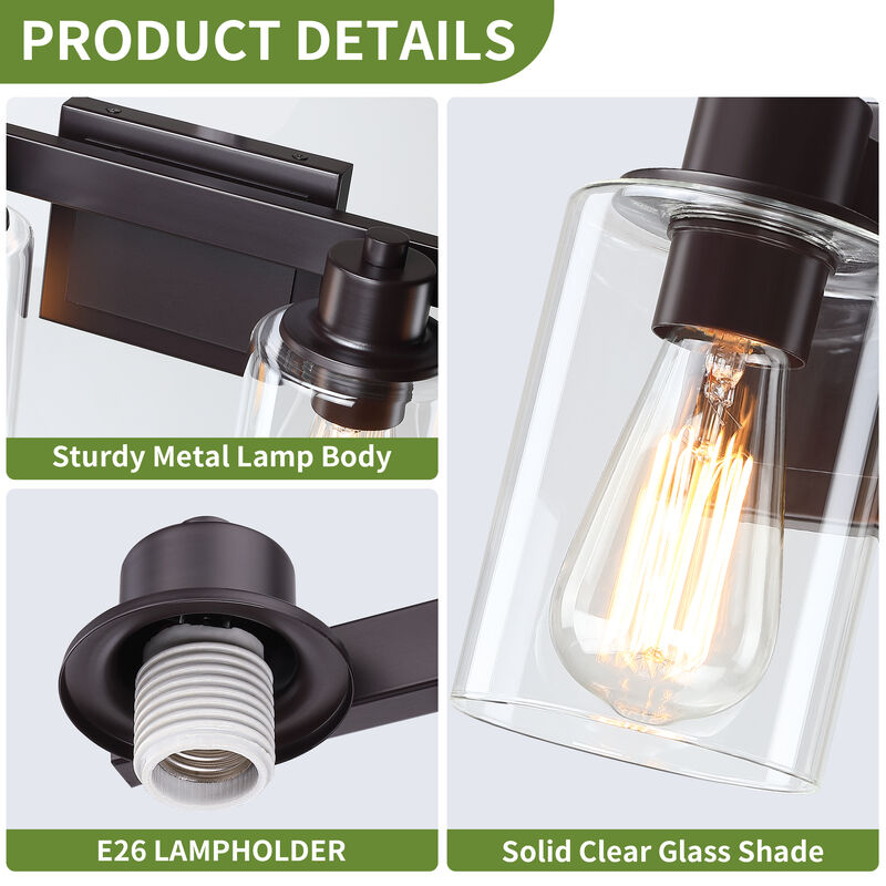 50" 6-Light Dimmable Indoor Wall Sconce with Clear Glass Shades image number 7