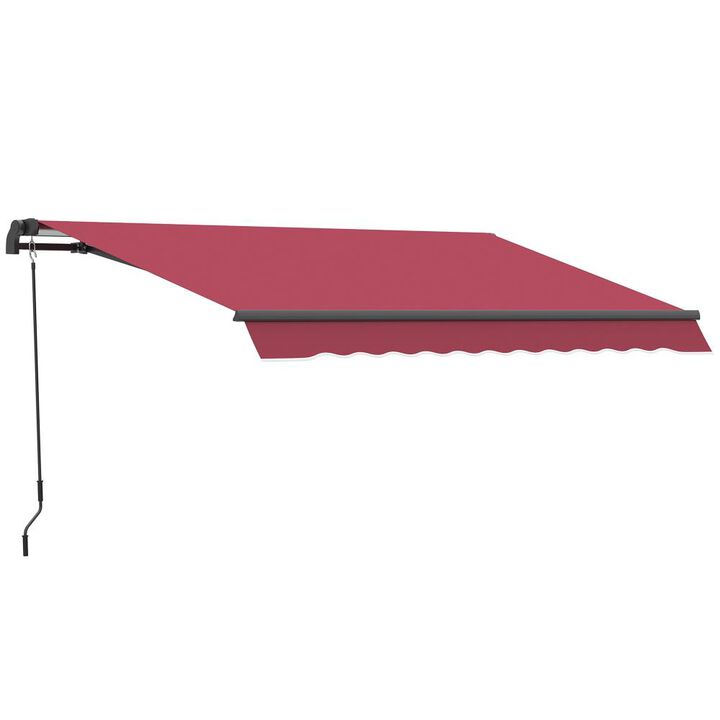 Hivvago Retractable Patio Awning with Manual Crank and Aluminum Frame