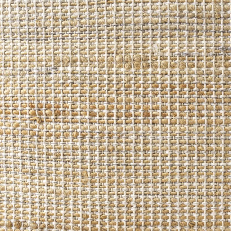 Hivvago 18 Inch Natural Jute Blend Cube Geometric Pouf Ottoman