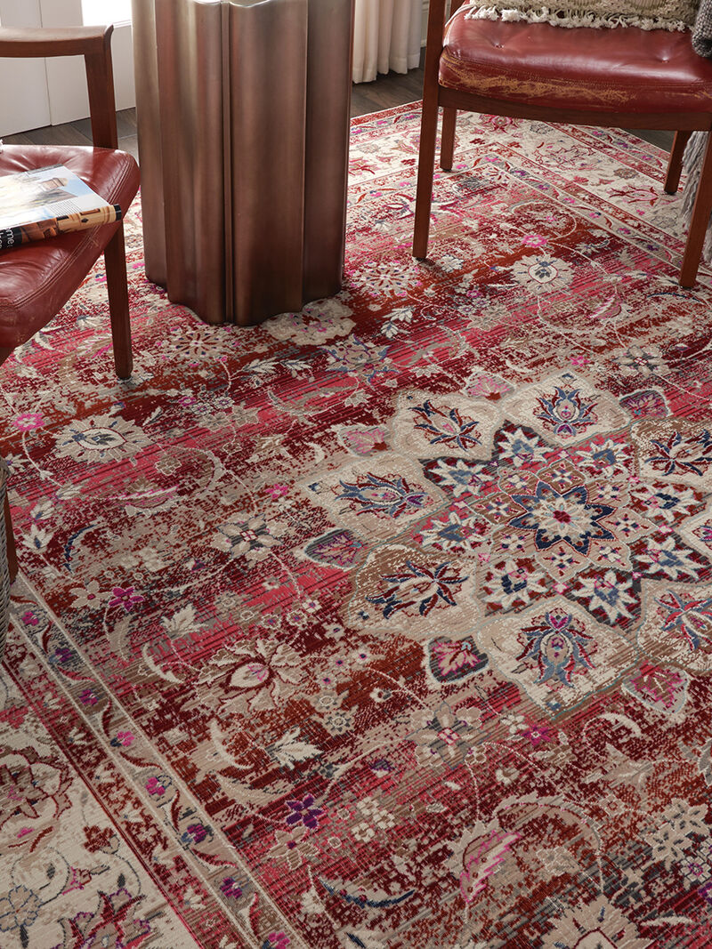 Vintage Kashan VKA01 Red 4' x Round Rug