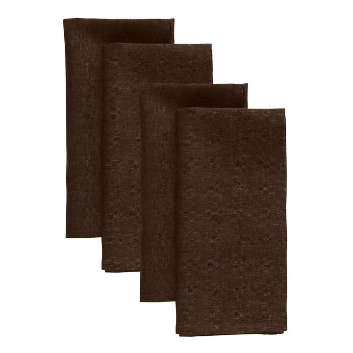 Solino Home 100% Pure Linen Dinner Napkins 20 x 20 Inch Set of 4 | Athena
