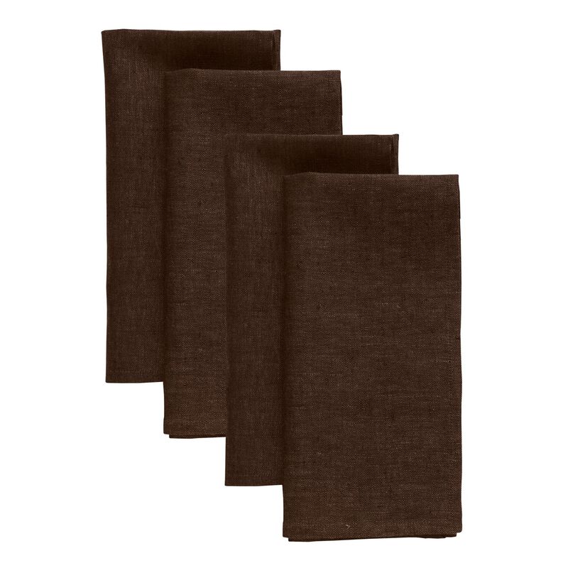 Solino Home 100% Pure Linen Dinner Napkins 20 x 20 Inch Set of 4 | Athena