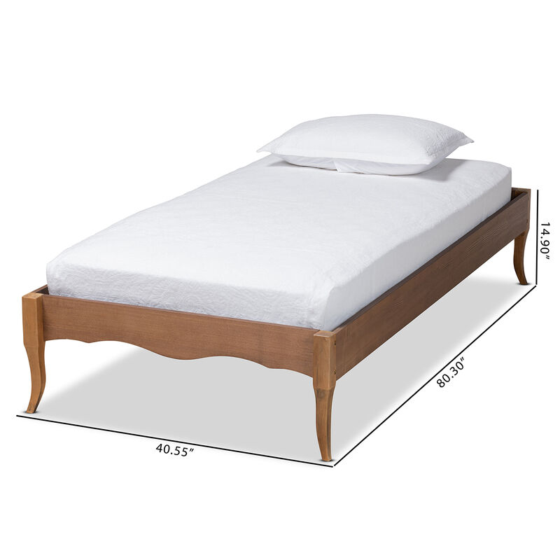 Baxton Studio Marieke Vintage Ash Walnut Finished Wood Twin Size Platform Bed Frame