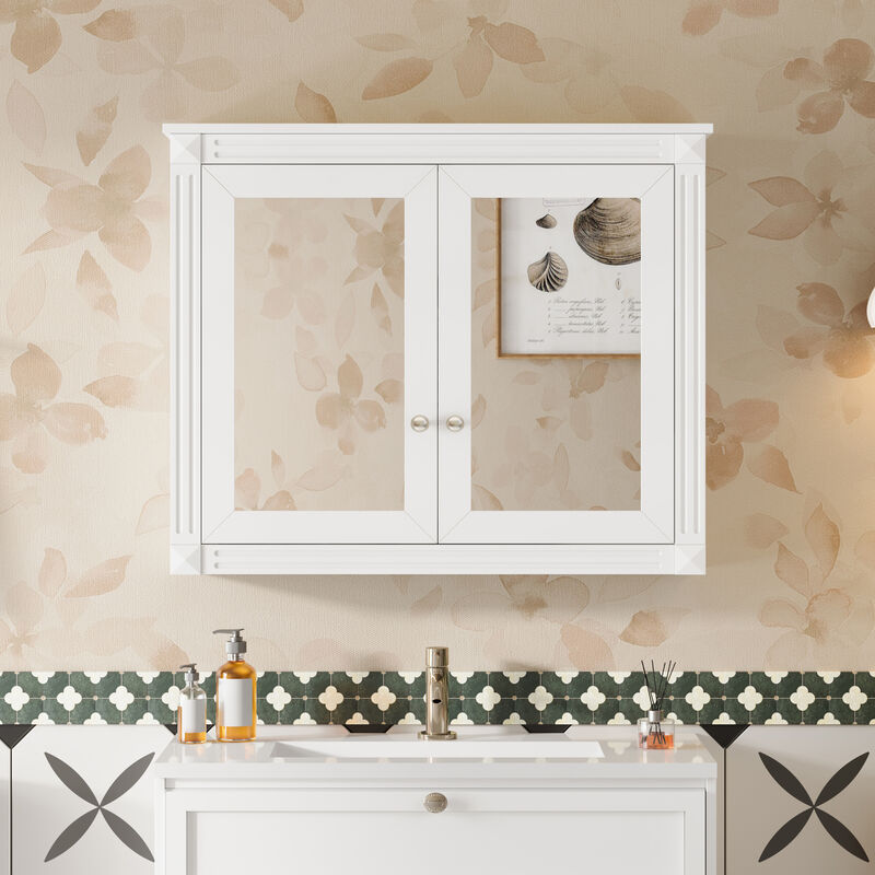 ELEMENT ACE Stylish Wall-Mounted Mirror Cabinet with Adjustable Shelves image number 1