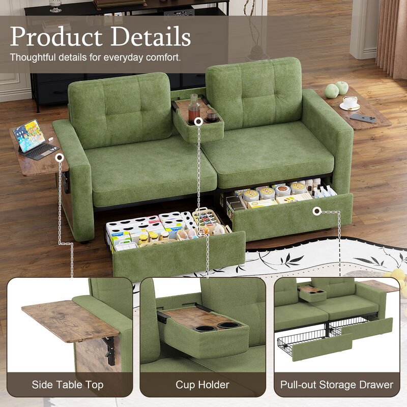 Pismeg  Pull-Out Storage Drawers Loveseat image number 5