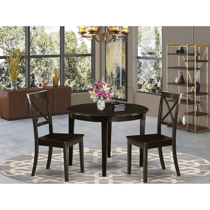 3 Pc small Kitchen Table and Chairs set-round Table and 2 dinette Chairs