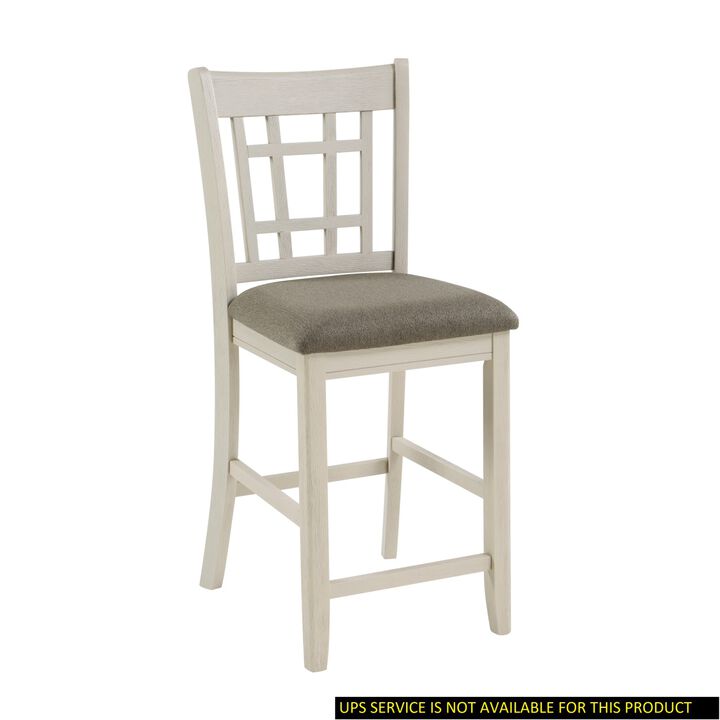 Streamdale Antique White Wood Counter Height Chair Set 2 Piece
