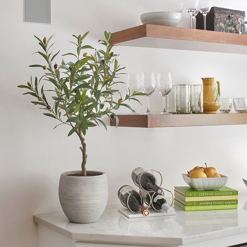 Artificial Olive Topiary Tree with Mediterranean Pot image number 6