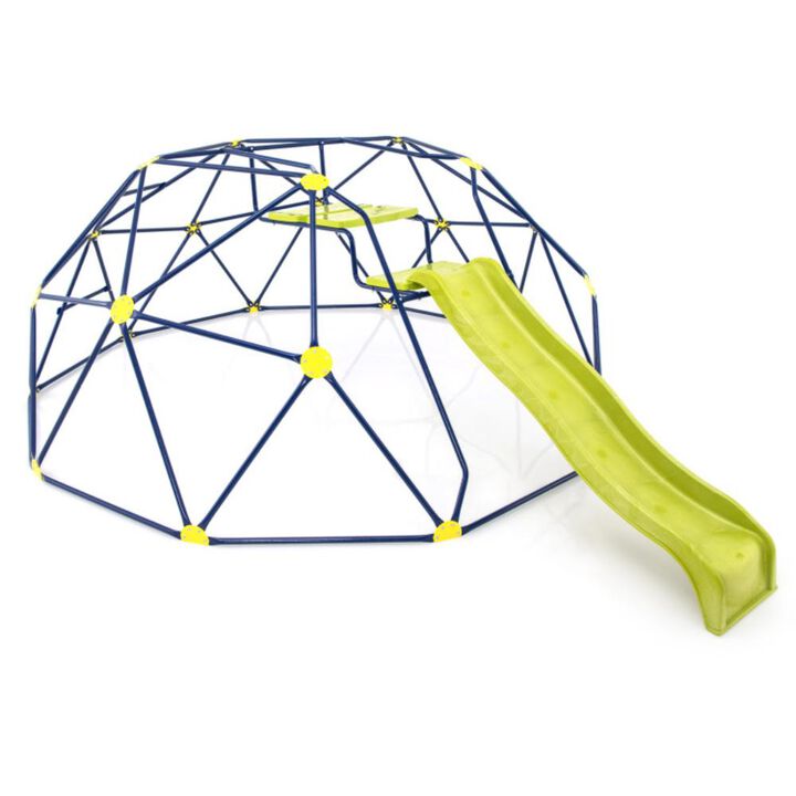 Hivvago 13.3 FT Climbing Dome Geometric Dome Climber with Extended Wavy Slide and 2 Rest Platforms