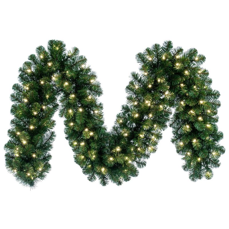 Vickerman 50' x 14" Oregon Fir Artificial Christmas Garland, Warm White Single Mold LED Wide Angle Lights - Faux Fir Christmas Garland - Indoor or Outdoor Garland image number 0